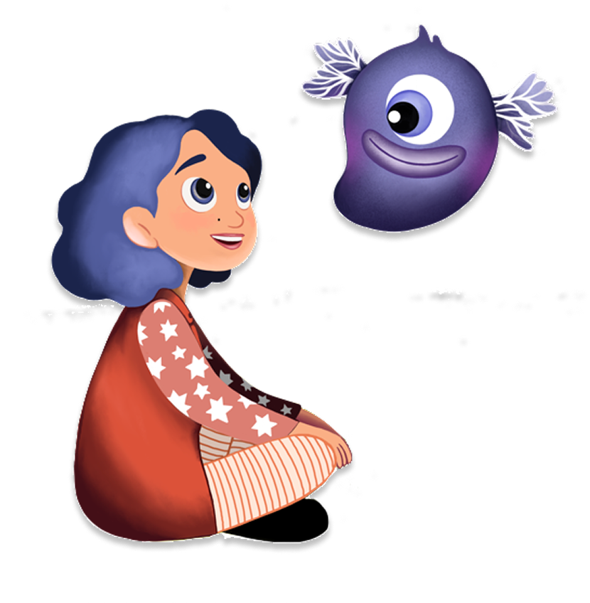 Una niña con el Monstruo del Talento
